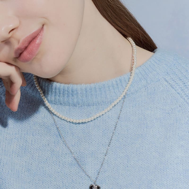 engbrox Rosie Heart Pearl Necklace Set