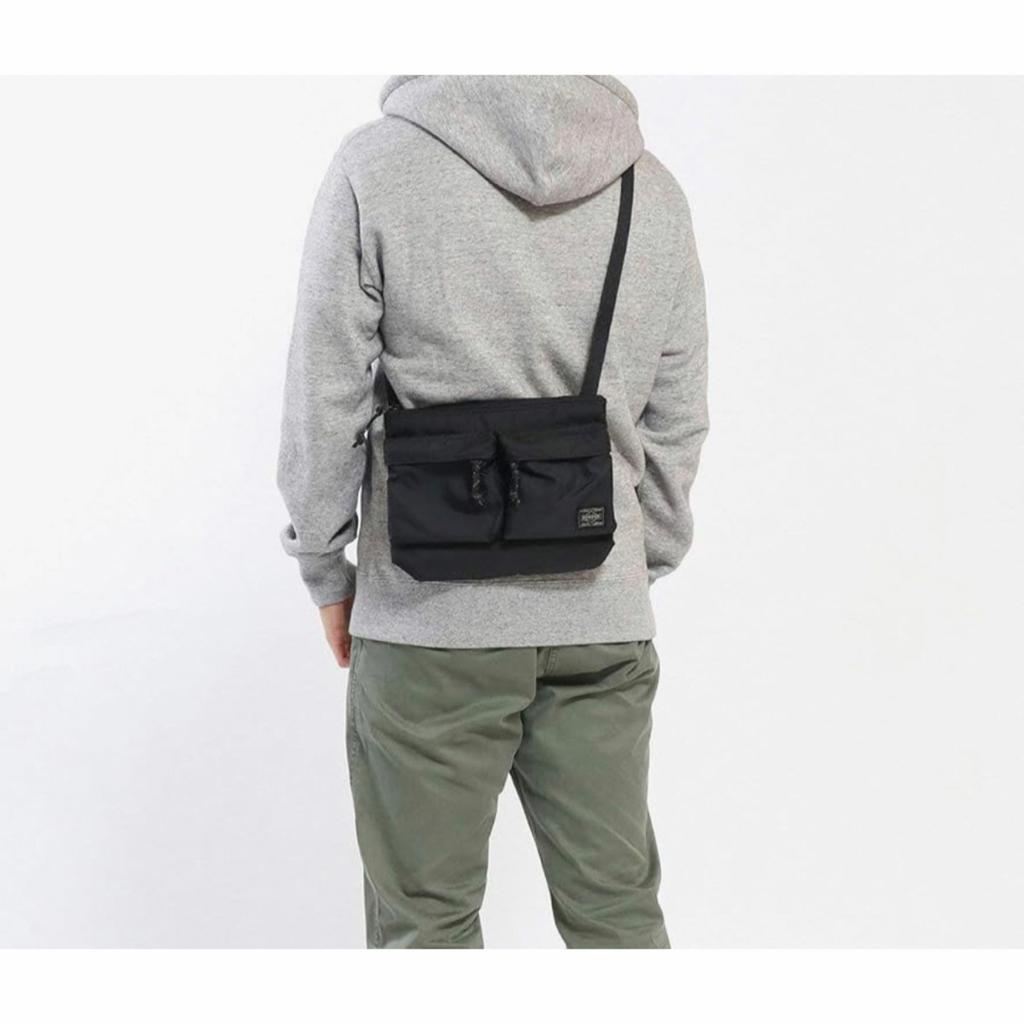Yoshida Co.Porter Force Shoulder Bag S Black removable pouch