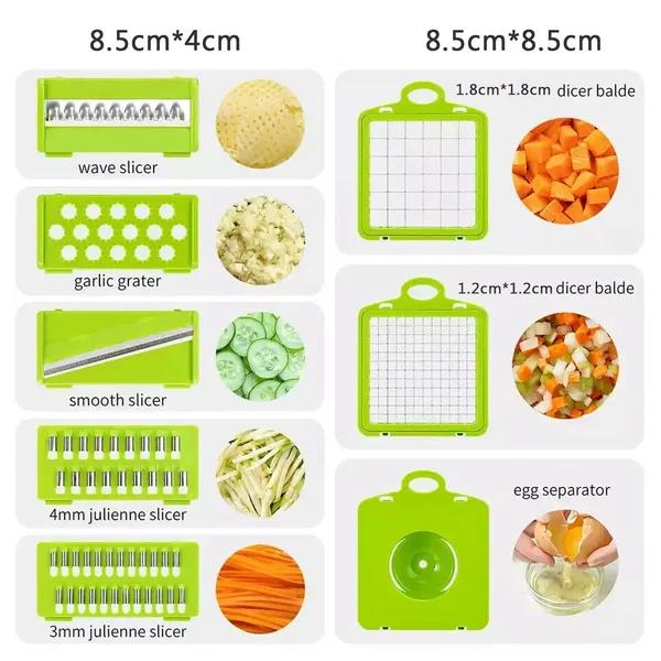 Nice Smart 15 Pcs. Vegetable Cutter Vegetable Slicer Shredder Onion Manual Dicer