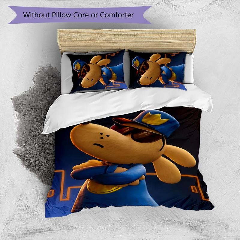Dog Man 3pcs Bedding Set Duvet Cover Closure Includes 1 Duvet Cover & 2 Pillowcases for All Seasons Bedroom Home Dorm Decor