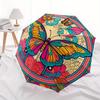 Colorful Butterfly Mandala  DecorUmbrella, Portable 3-Fold Compact Umbrella,Christmas Gift ES392