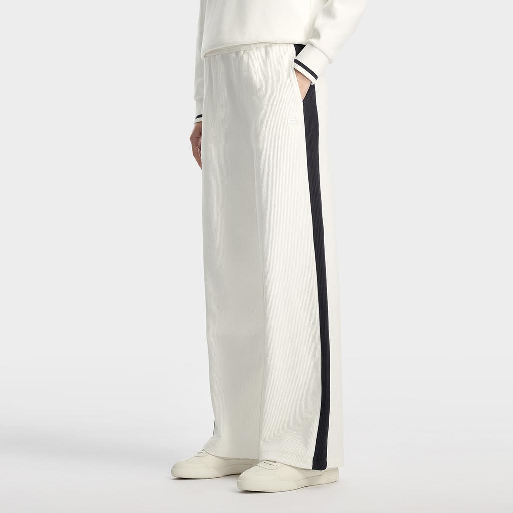 FILA Heritage Fashion Simple Retro Classic Daily Versatile Comfortable Knitted Casual Pants Women bottoms Cloud-Mushroom-White F11W618602FWT