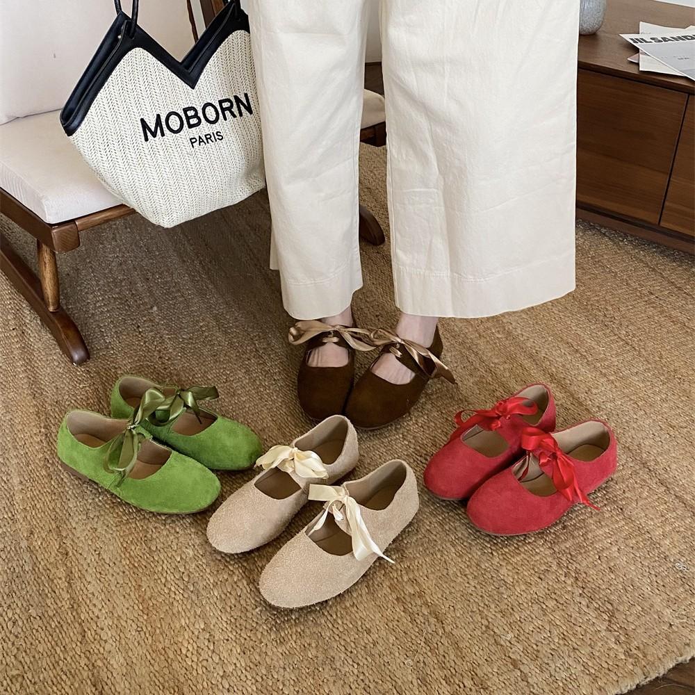 

2025 новые туфли с круглым носком, матовые, из натуральной коровьей кожи, на шнуровке, шелковые, на мягкой подошве Doudou, для работы, женские 39