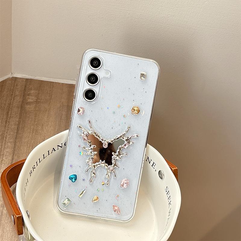 

Прозрачный блестящий чехол для телефона с блестками в виде звезд для Samsung S25ultra Зеркальный со стразами S23plus Драгоценный камень S24 For Samsung S24FE