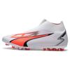 Ultra Match + LL Round Toe Comfortable MG (Rubber Short Stud) Soccer Shoes Men Soccer Shoes White Red Black 107512-01