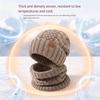 Cable Knit Knit Hat Scarf Set 2-Piece Set Thick Warm Beanie Hat Winter Cap Neck Warmer  Outdoor Use