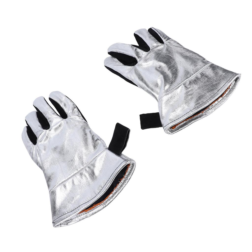 Welding Gloves Cowhide Leather Heatproof Fireproof Barbecue Gloves for BBQ Grill Fireplace Industrial