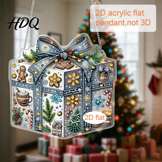 Durable Acrylic Holiday Keepsakes Christmas Hanging Pendant with Chain Lightweight Winter Wall Decor Double-sided Themed Pendants Ornament for Home
