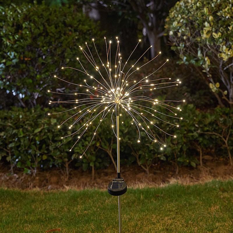 

Солнечная светодиодная гирлянда «Фейерверк», уличная садовая декорация, газонный светильник для патио, двора, вечеринки, рождественские свадебные украшения 1PC 90LED жёлтый