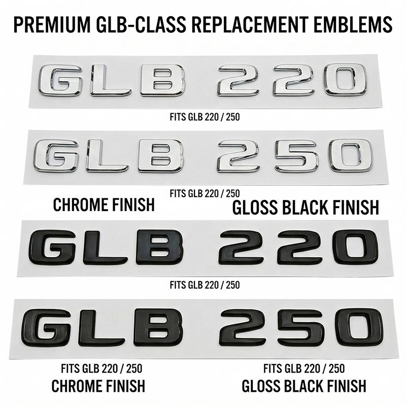 Glänzendes Schwarz Chrom GLB 220 GLB 250 Auto Heckklappe Emblem Abzeichen Buchstaben Aufkleber Für Mercedes Benz GLB Klasse Zubehör