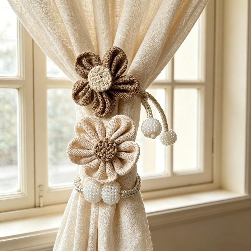 2PCS Adjustable Curtain Tie Strap Creative Curtain Buckle Gauze Curtain Binding Rope  Home Decor