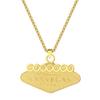 Kinitial Women Letter Las Vegas Charm Pendant Necklace Jewelry Female  Statement Geometric Choker Chain Necklaces for Woman Gift