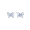 Blue Gradient Crystal Butterfly Earrings in S925 Silver