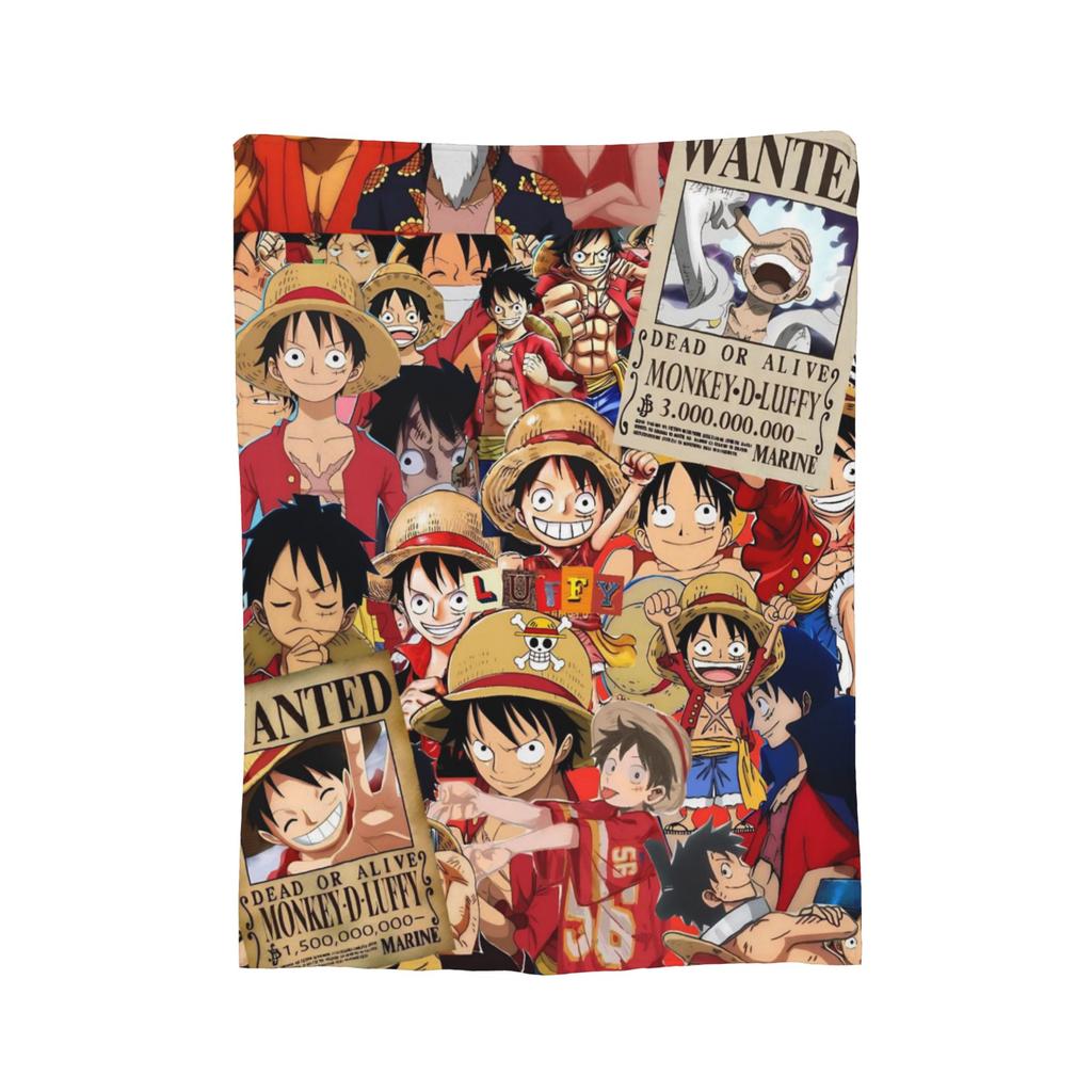 Luffy Anime  Fleece Throw Blanket Luffy Zoro Sanji Blankets for Bed Car Super Soft Bedding Throws,