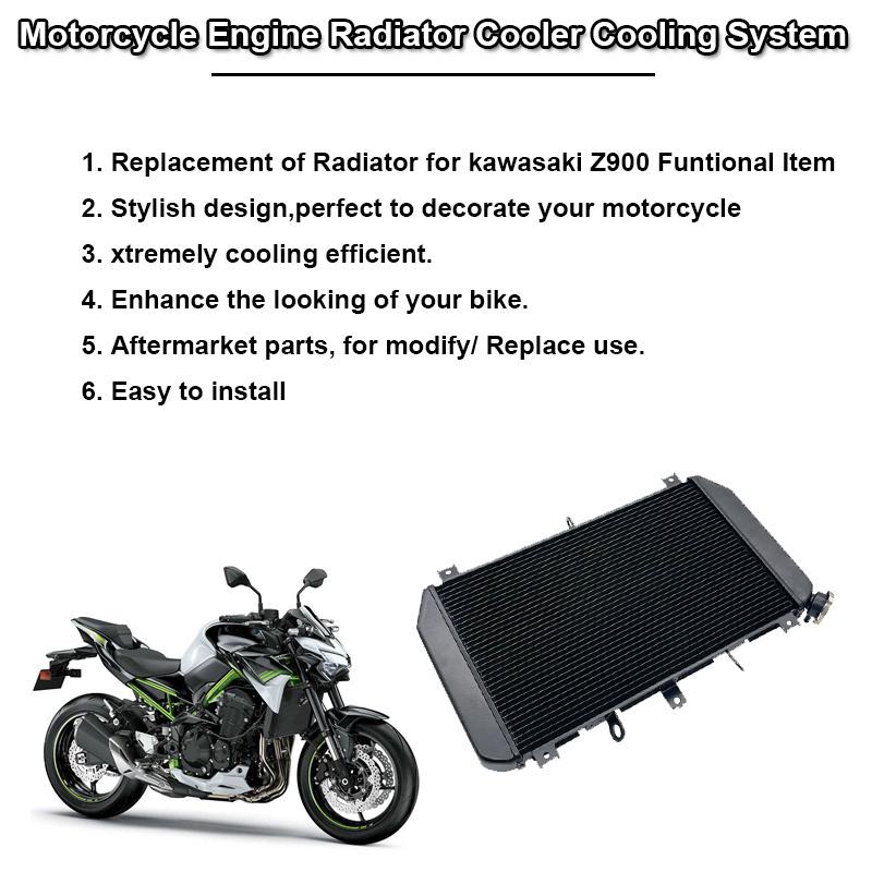 Z 900 Motorcycle Aluminum Engine Radiator Coolant Cooler Cooling Water Tank System Fit For KAWASAKI Z900 2017 2018 19 20 21 2022