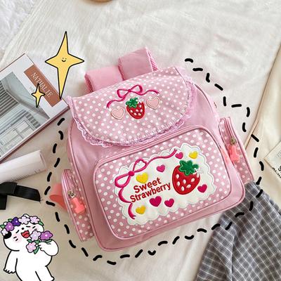 Sweet Strawberry Small Backpack Women Dual-use Girls School Bags for Teenage Girls Student Kawaii Mini Travel Backpacks Ruckpack
