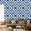 Wallpaper Casual Checkerboard Blue and White for Living Room and Bedroom 50x1000