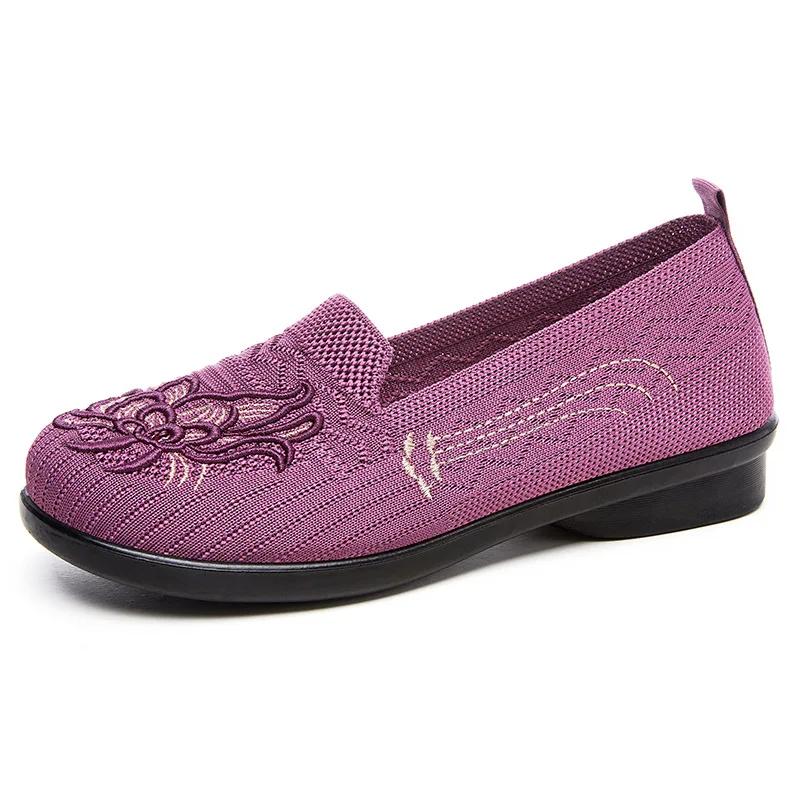 

Chinese embroidery loafers women s shoes breathable mesh mom shoes traditional Chinese spring casual comfortable and lightweight 36