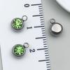 12pcs Mix Birthday Pendant Round Stainless Steel Rhinestone Charms For Jewelry Making Supplies DIY Necklace Bracelets Materials