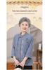 Mom's Spring & Autumn 2026 Chiffon Seven-Sleeve Shirt - New Chinese Style for Middle-Aged & Elderly Women