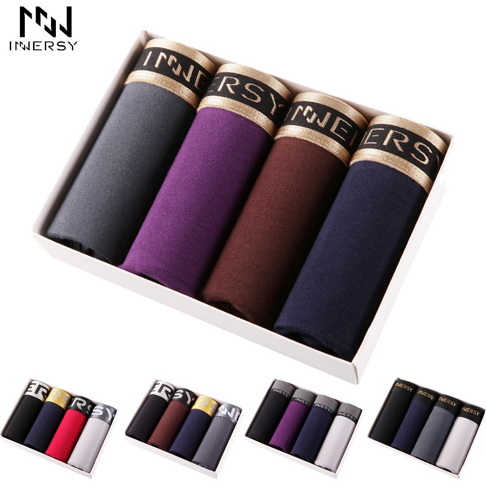 Buy Innersy Shorts Mens 4Pcs\lot Underwear Soft Boxers Cotton Boxer Men