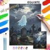 Halloween Cute Spirit Moon Cemetery Digital Oil Painting Coloring Painting Hand Painting Home Decoration