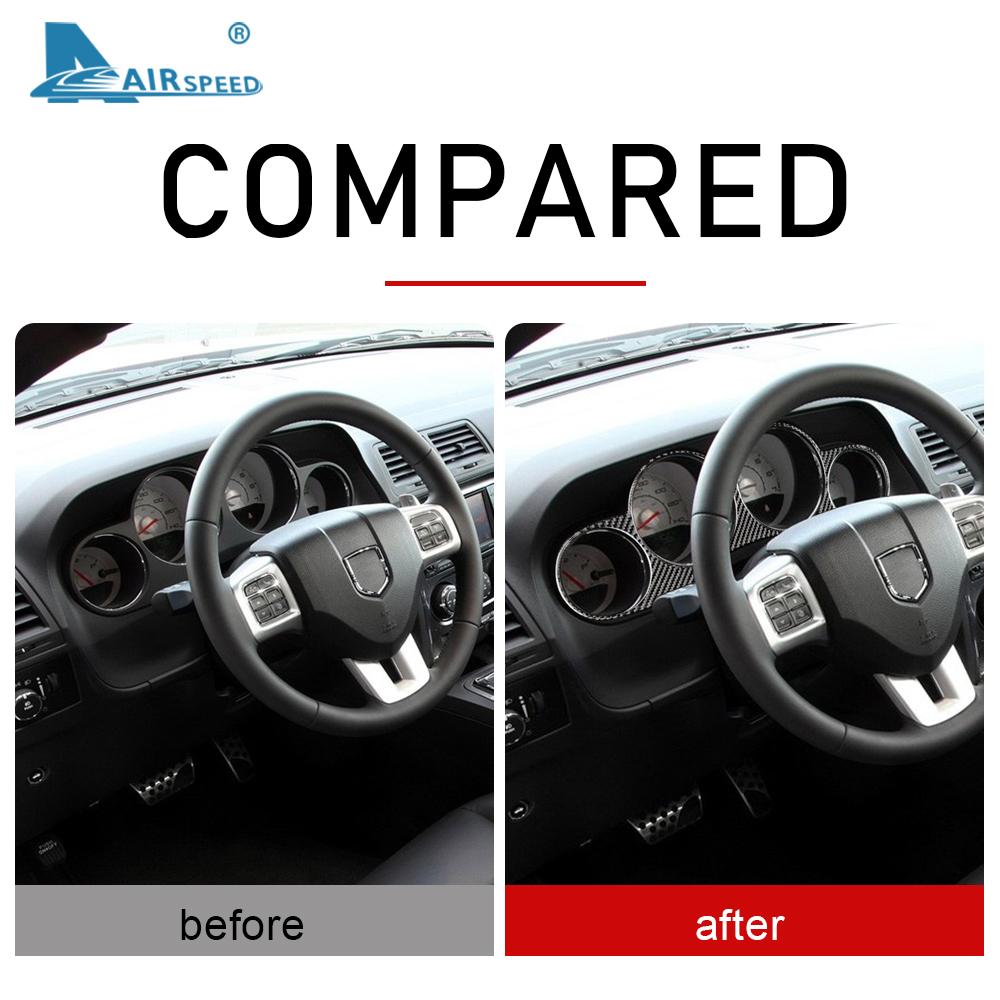 Real Soft Carbon Fiber for Dodge Challenger 2011 2012 2013 2014 Accessories Interior Car Speedometer Cluster Cover Trim Sticker