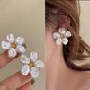 S925 Silver Needle Pearl Flower Earrings for Women - Luxury, Fashionable Korean Style