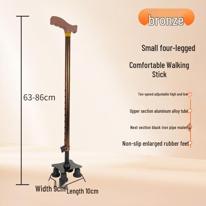 Adjustable Multi-Leg Anti-Slip Cane with LED Light for Seniors