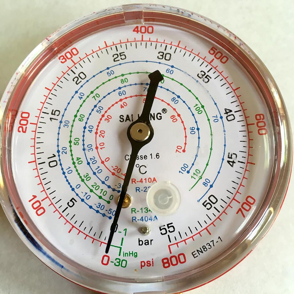 HOTEISON Air Conditioner Gas Charge Manifold Gauge Pressure Gauge Compatible with R410a, R22, R134a, and R404a (High-Pressure Side)