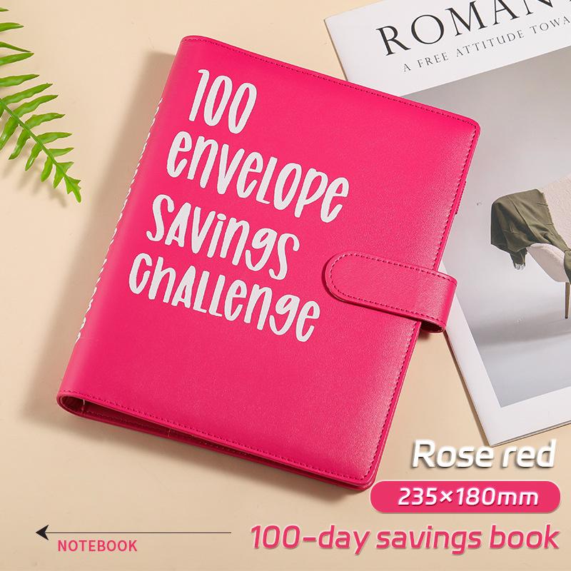 Cross-Border Exclusive Savings Challenge Loose-Leaf Notebook with 1-100 Cash Envelope Card Film