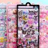 Kawaii Kuromi Cinnamoroll My Melody 3D Relief Stickers Cute Sanrio Luminous Crystal Sticker Toys Reward Decoration Decals Gifts