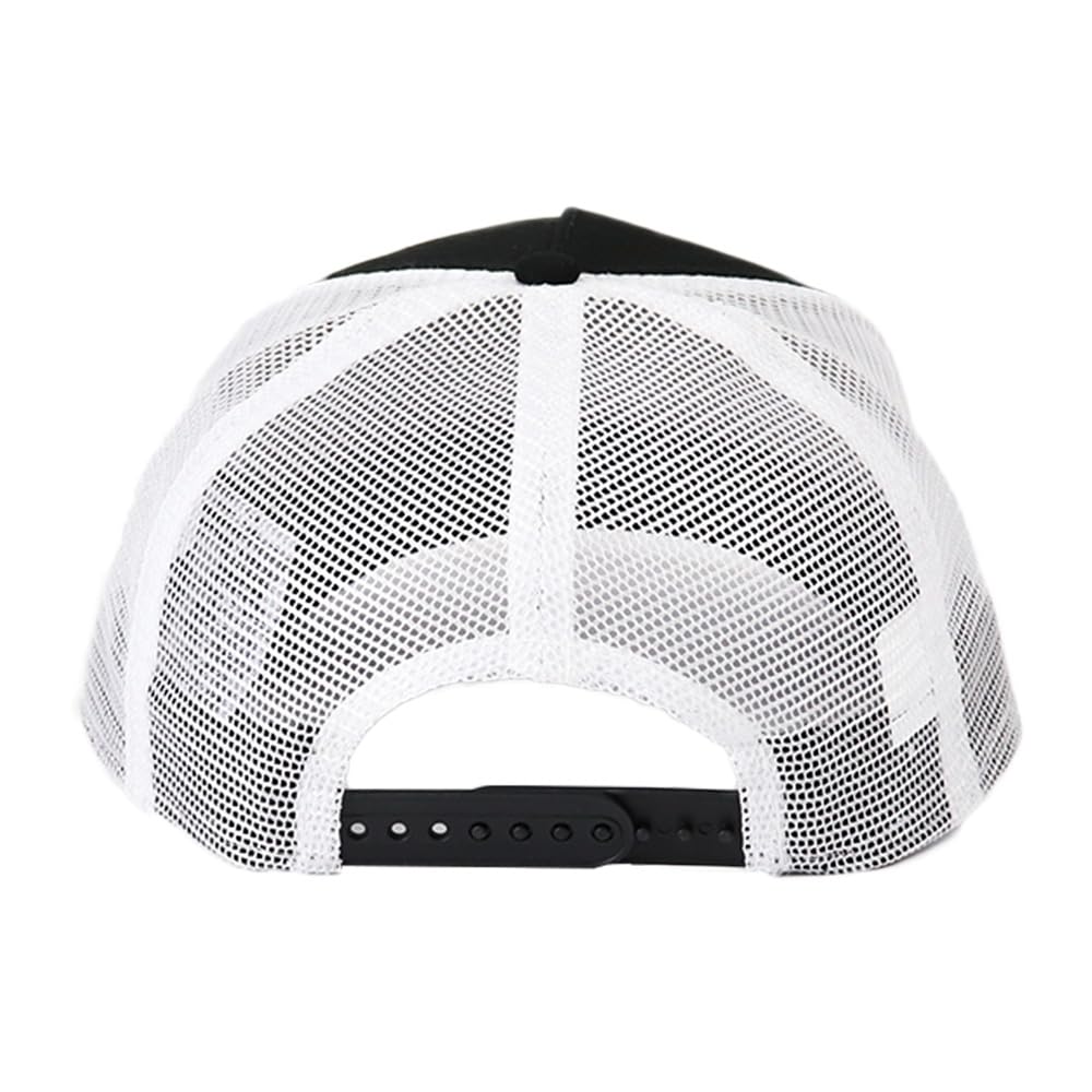New Era 9FORTY Mesh Solid NewEra Baseball Cap with 99HeadwearShop One Size Fits All Men's Cap, Color, NE205, Sticker, Black/White Mesh, [Used]
