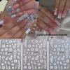 Embossed Crystal Diamond Flower Nail Stickers, Self-Adhesive & Semi-Transparent