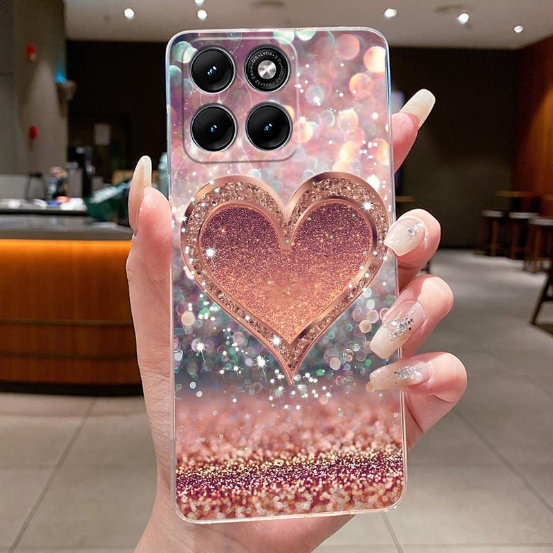 Etui Na Motorola Edge 70 Fusion Przezroczyste Luksusowe Modne Motyl Kwiaty Miękki TPU Silikonowy Pokrowiec Na Telefon dla Edge70 Fusion Zderzak
