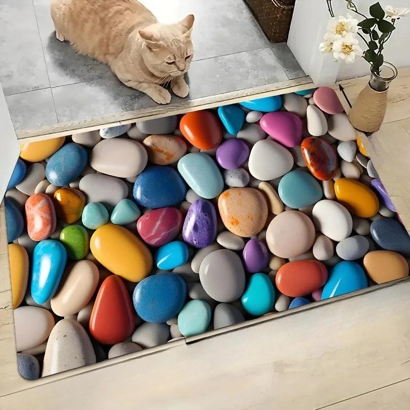 1PC LOVE Dog Pattern Door Mats Kitchen Rugs Non-Slip Pop Design Living Room Rugs Bath Mat Carpet for Home Sink Laundry Decor