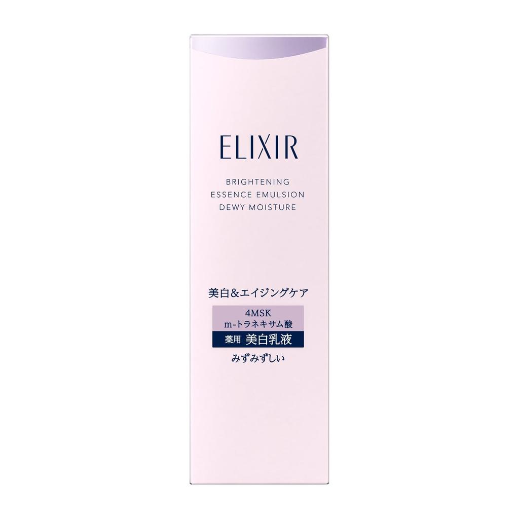 Elixir Brightening Emulsion Moisturizer 130mL - Hydrating Milk Lotion with Aqua Floral Scent, Whitening, Anti-Aging & Firming Care