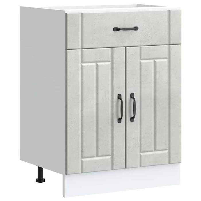 VidaXL Kitchen Cabinet Lucca Concrete Grey Engineered Wood, Sink Unit, Kitchen Cabinet with Drawer, Kitchen Cabinet 853731