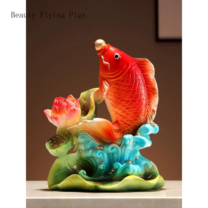 1 STÜCK Handgefertigtes chinesisches Koi Feng Shui Ornament High-End Büro Zuhause Wohnzimmer Eingang Weinschrank Dekoration