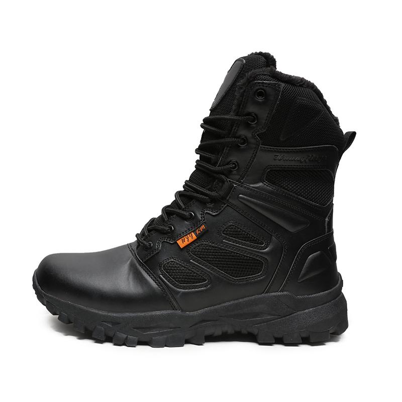 

Outdoor High-top Boots Men Anti-slip Warm Plush Thick-soled Durable Ankle Boots Men Casual Comfortable Breathable Hiking Shoes 39 чёрный