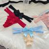 Low Waist Bow Briefs Stretchy Sheer Mesh Panties Fashion Cross Strappy Thong  Ladies Girls