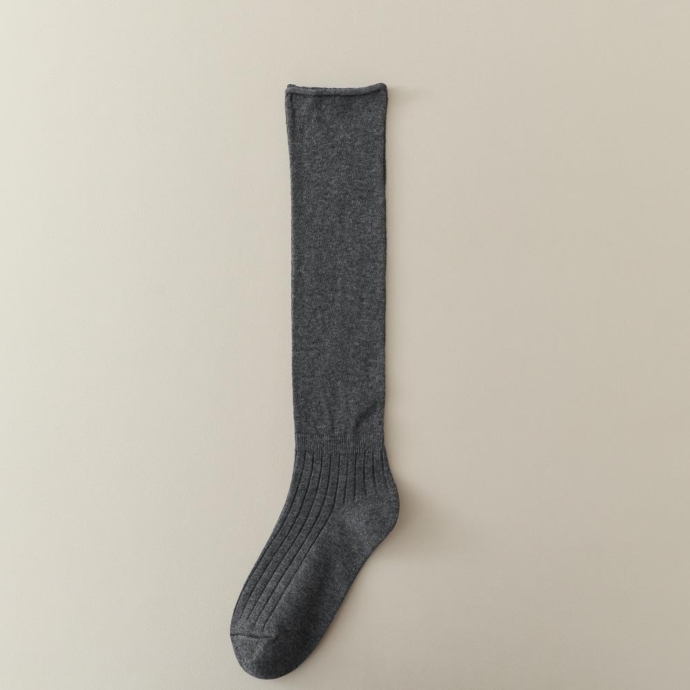 Breathable Pile Socks, Spring and Summer Thin Cotton Knee-length Socks, Mid-calf Socks, Long Women's Socks, Solid-colored High Socks, Women's Socks
