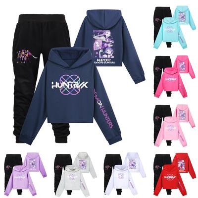 Children's Hooded Top And Pants Two-piece Tracksuit Set Long-sleeved Printed Clothing Set