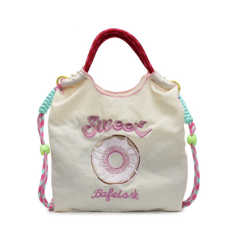 Embroidery Donut Nylon Bag Women's New Fashion Mini Commuter Bag Shoulder Messenger Bag
