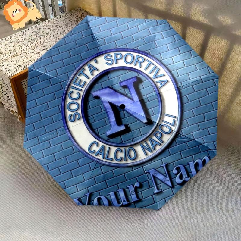 1 PC Automatic Folding Umbrella - SSC Napoli Custom Name Pattern, Portable & Foldable Design with 8 Ribs, Christmas Birthday Gifts