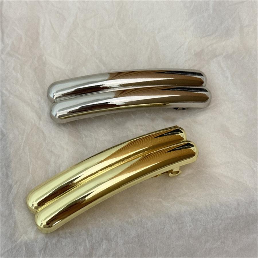 New Korean Stylish Smooth Metal Thick Long Hair Clip Spring Clip Dome Ponytail Headband Ponytail Fixer Women's Hair Accessories