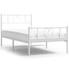 Vidaxl Metal Bed Frame with Headboard and Footboard, White, 80X200 Cm