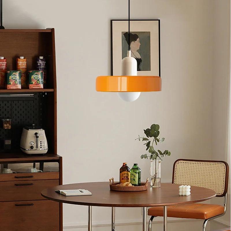 LED Glass Pendant Light Candy Color Single Head Lamp For Living Room Bedroom Study Dining Room Bar Indoor Decorative Fixtures