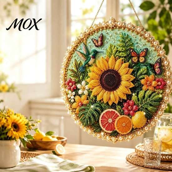 Handmade Wall Decor DIY Pearl Painting Kit for Adults Beginners, 3D Wreath Art Craft Set with Three Dimensional Frame, Decorative Seasonal Hanging
