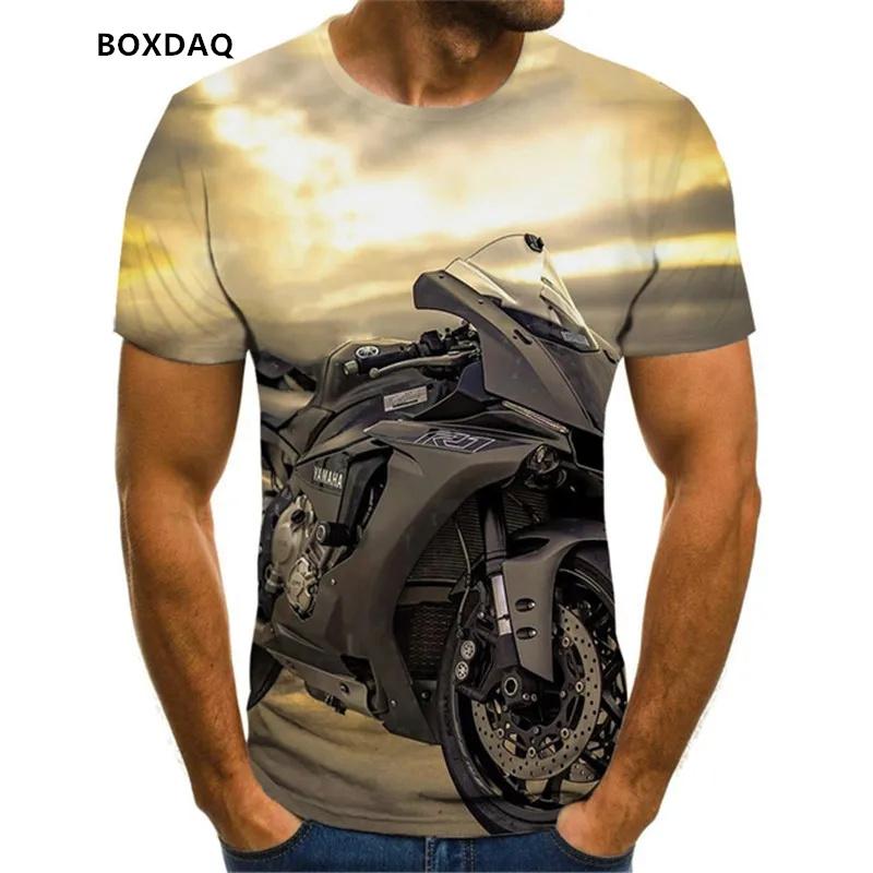 Men's Motorcycle Cool Racing Driver T-Shirts Summer Short Sleeve 3D Print Moto & Biker Street Style Male Tees 6XL Plus Size Tops